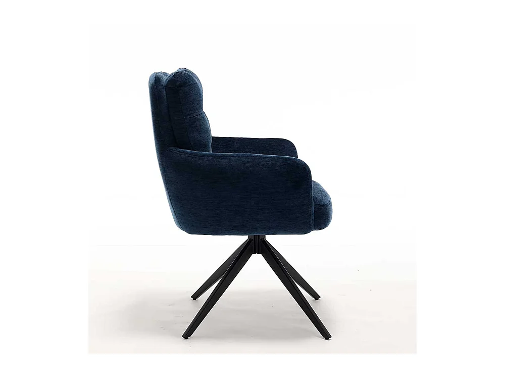 Stuhl Küche Armlehnstuhl aus Chenillegewebe mit Gestell aus Metall (2er Set)