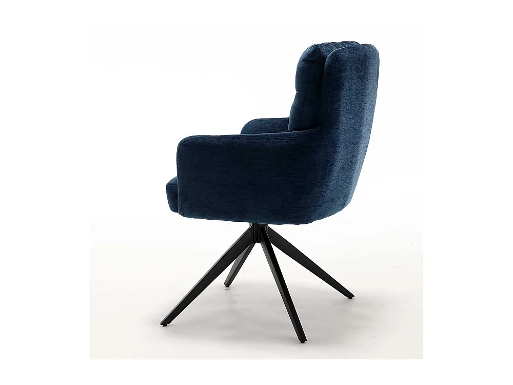 Stuhl Küche Armlehnstuhl aus Chenillegewebe mit Gestell aus Metall (2er Set)