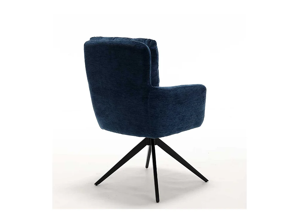 Stuhl Küche Armlehnstuhl aus Chenillegewebe mit Gestell aus Metall (2er Set)