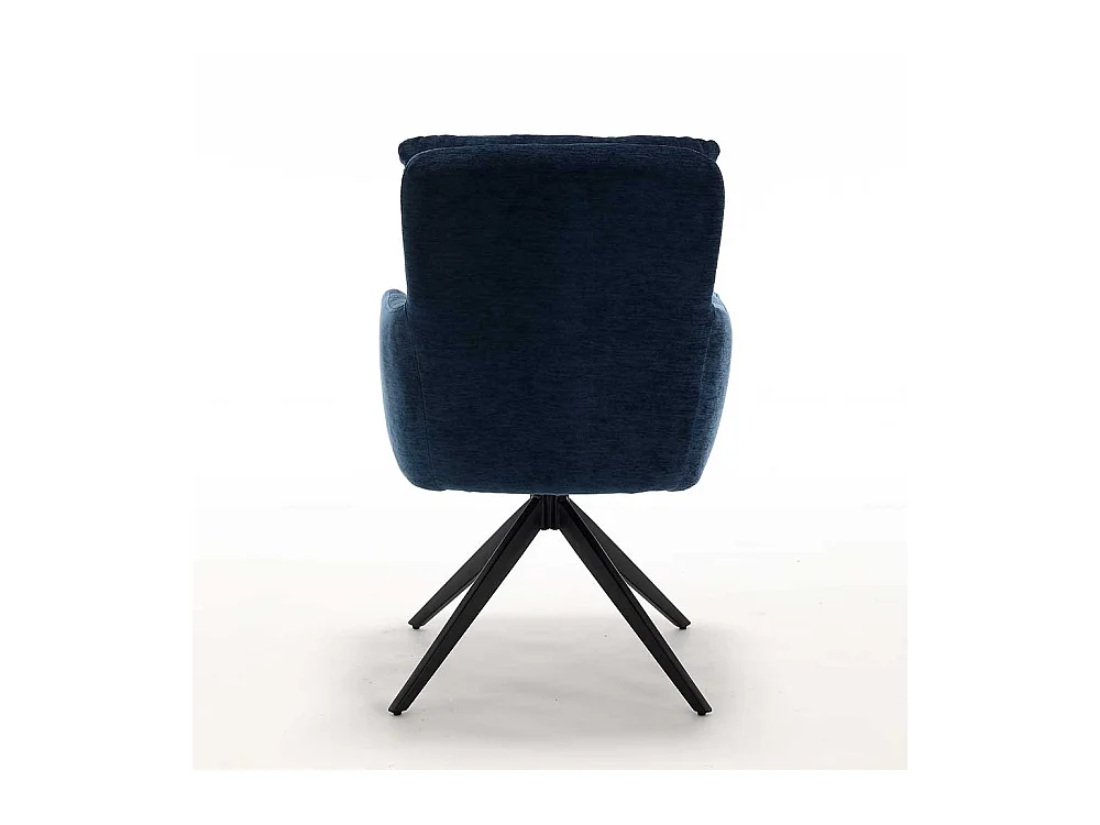 Stuhl Küche Armlehnstuhl aus Chenillegewebe mit Gestell aus Metall (2er Set)