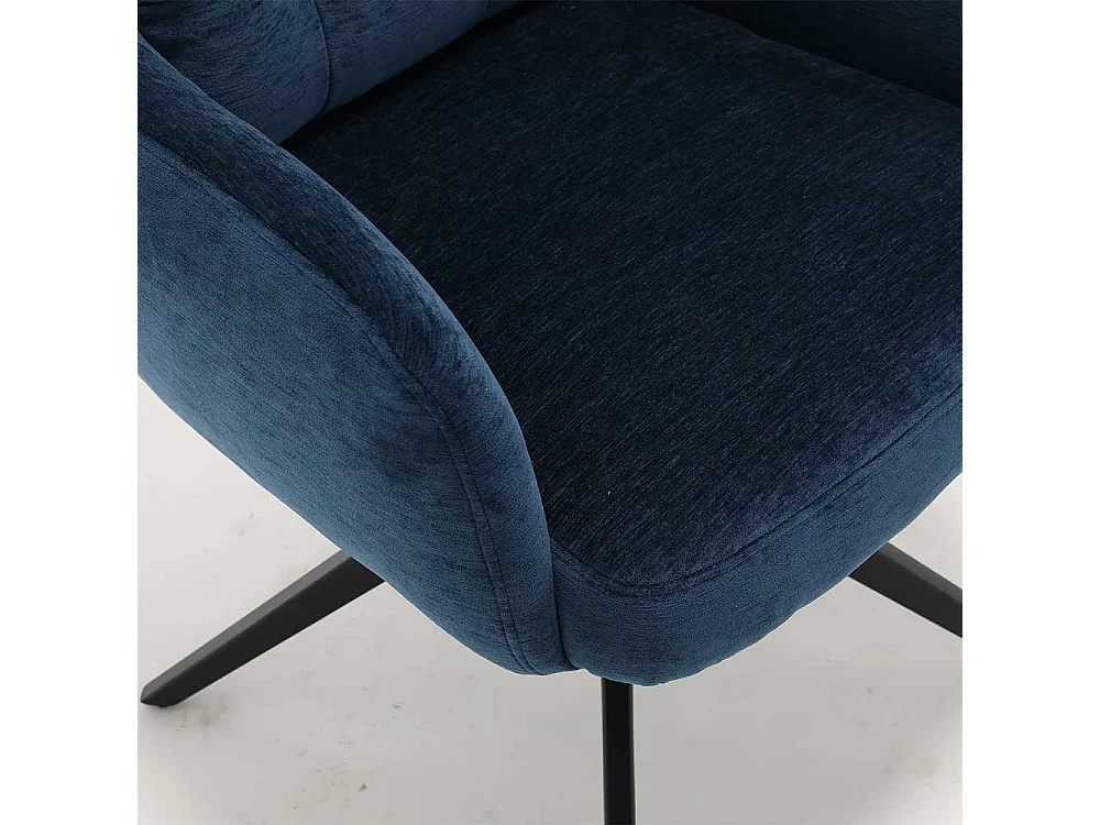 Stuhl Küche Armlehnstuhl aus Chenillegewebe mit Gestell aus Metall (2er Set)