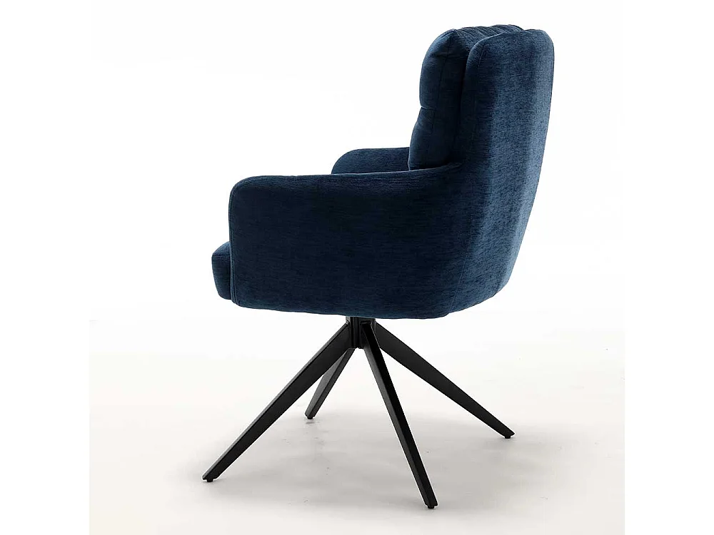 Stuhl Küche Armlehnstuhl aus Chenillegewebe mit Gestell aus Metall (2er Set)