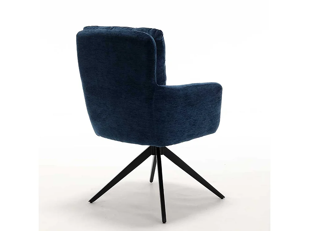 Stuhl Küche Armlehnstuhl aus Chenillegewebe mit Gestell aus Metall (2er Set)