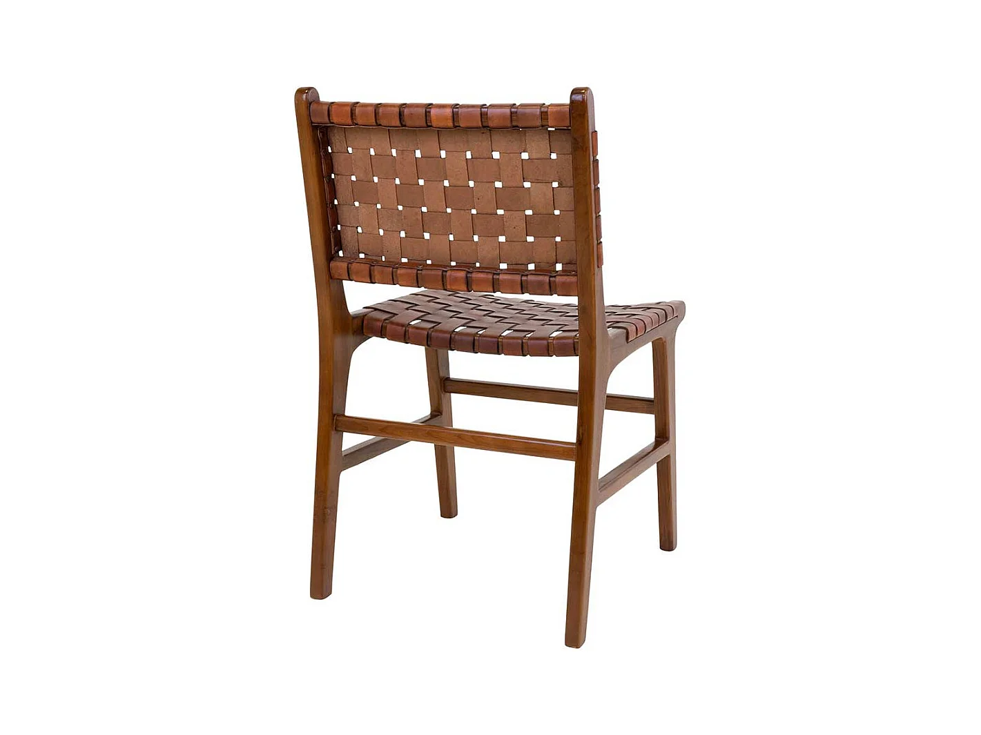 2 Stühle aus Teak Massivholz Bezug aus Leder (2er Set)