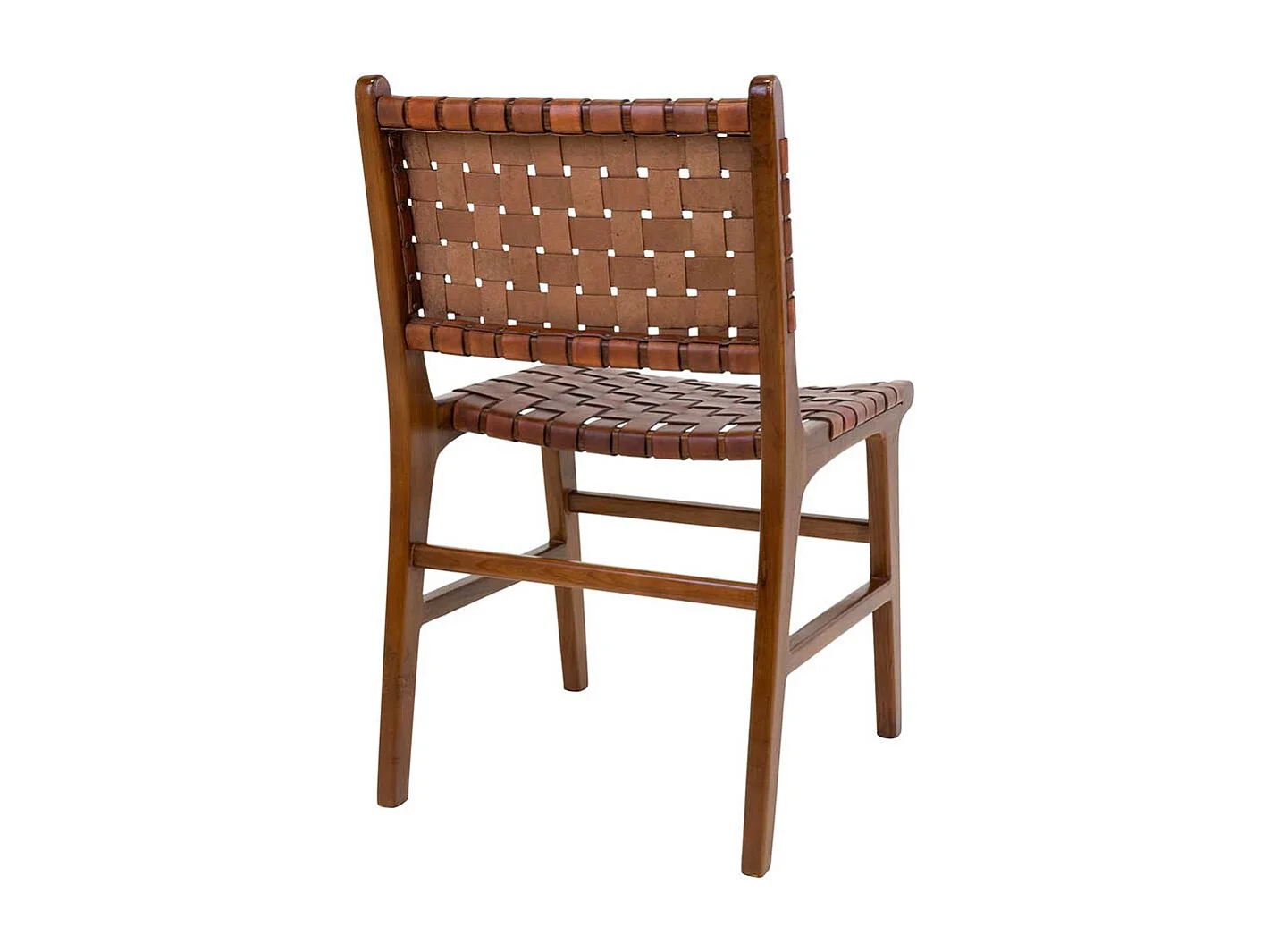 2 Stühle aus Teak Massivholz Bezug aus Leder (2er Set)