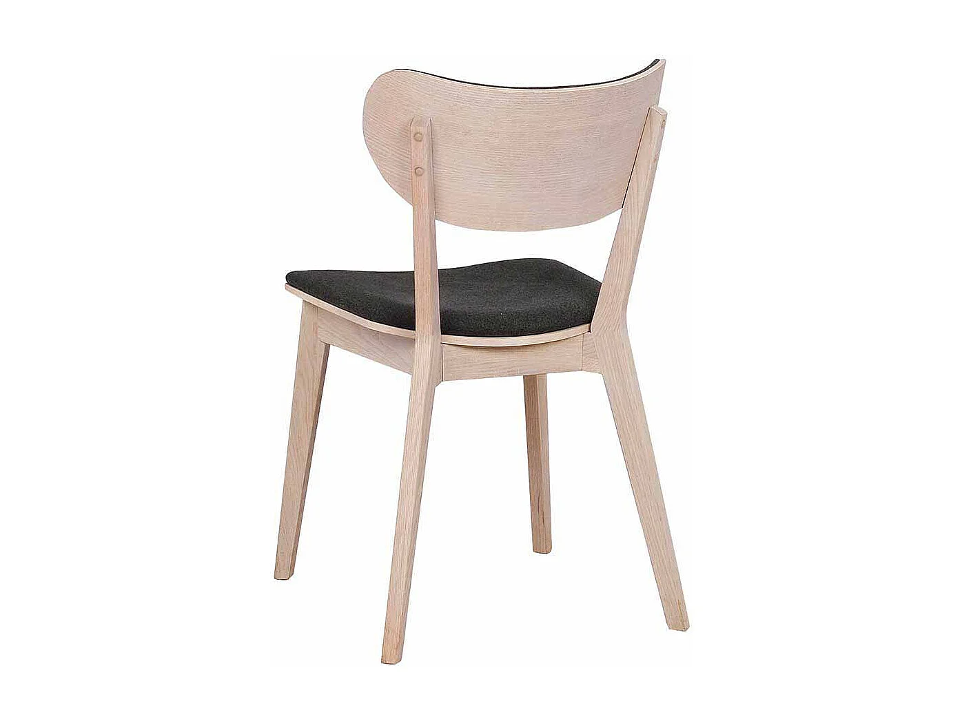 Esszimmerstuhl in Dunkelgrau Stoff Eiche Massivholz (2er Set)