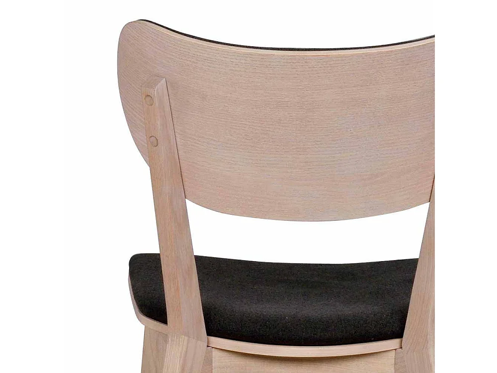 Esszimmerstuhl in Dunkelgrau Stoff Eiche Massivholz (2er Set)