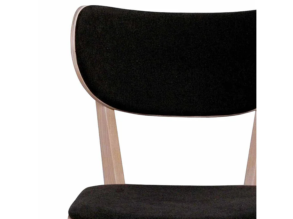 Esszimmerstuhl in Dunkelgrau Stoff Eiche Massivholz (2er Set)