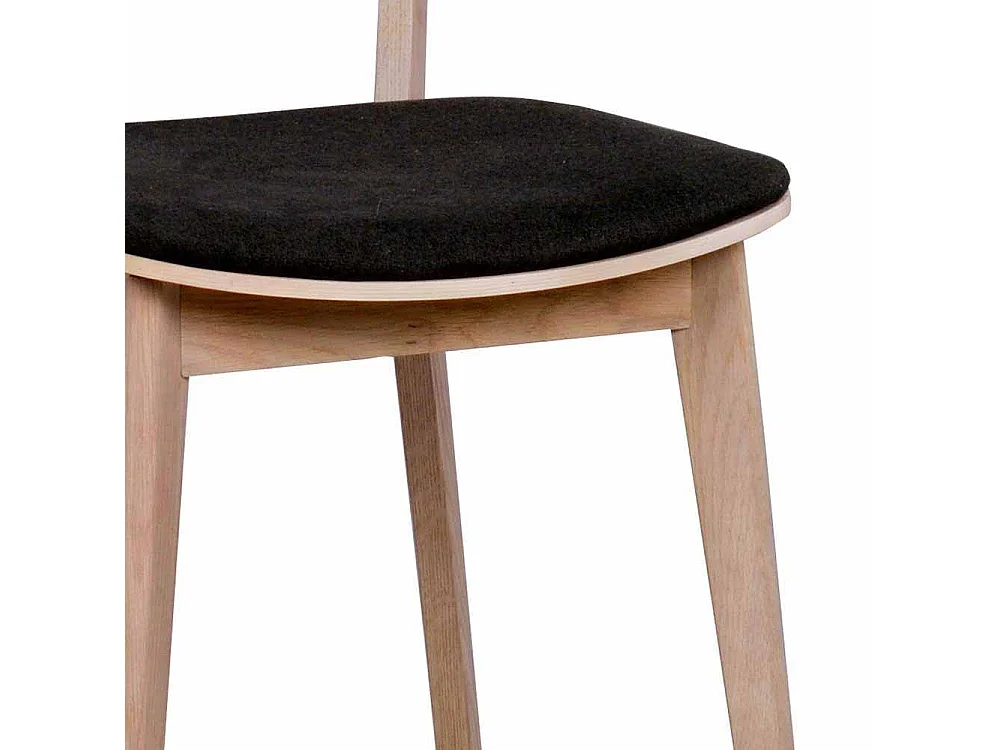 Esszimmerstuhl in Dunkelgrau Stoff Eiche Massivholz (2er Set)