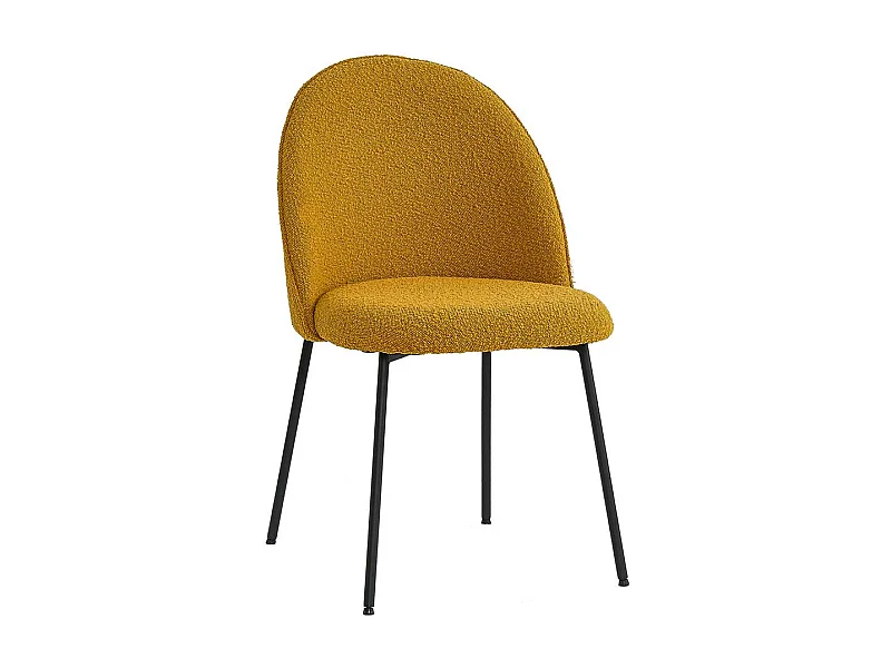 Stuhl Küche Kuechenstuhl in Senfgelb mit Gestell aus Metall (2er Set)