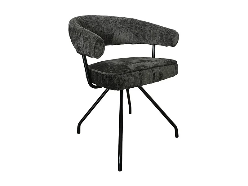 Polsterstuhl Esszimmerstuhl mit Armlehnen und Gestell aus Metall (2er Set)