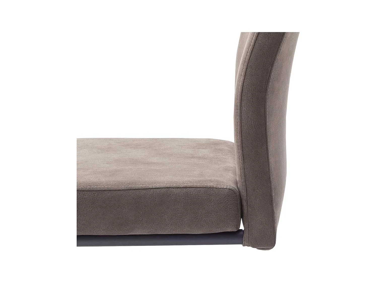 Freischwinger mit hoher Lehne und Griff Beige Microfaser (2er Set)