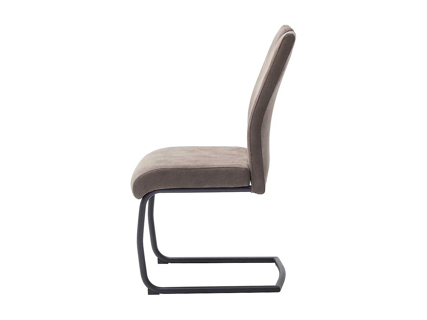 Freischwinger mit hoher Lehne und Griff Beige Microfaser (2er Set)