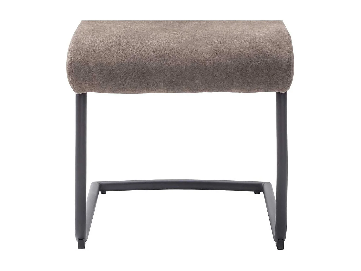 Freischwinger mit hoher Lehne und Griff Beige Microfaser (2er Set)