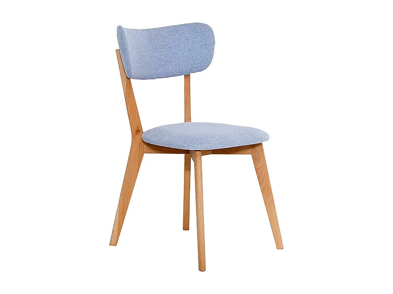 Stuhl Küche aus Kernbuche Massivholz Bezug aus Webstoff