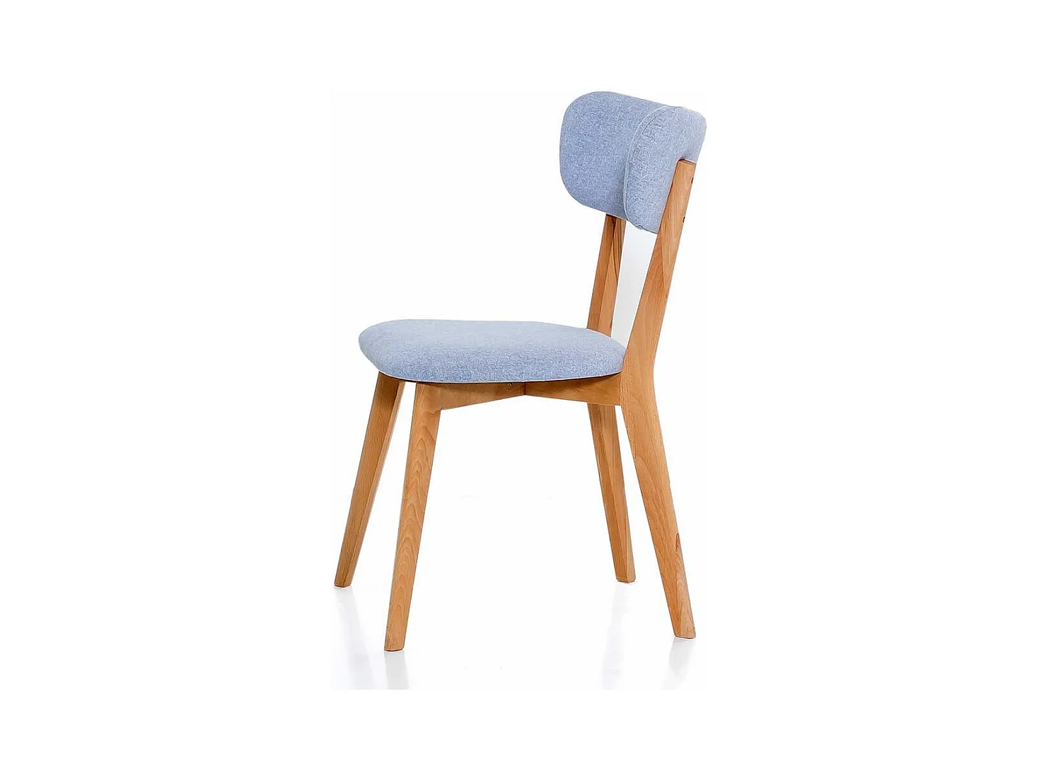 Stuhl Küche aus Kernbuche Massivholz Bezug aus Webstoff