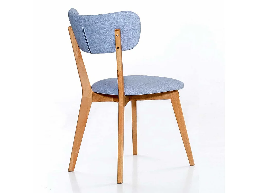 Stuhl Küche aus Kernbuche Massivholz Bezug aus Webstoff