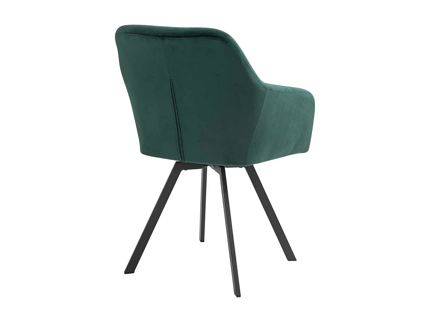 Esstisch Drehstuhl mit dunkelgrünem Samtbezug Gestell aus Metall