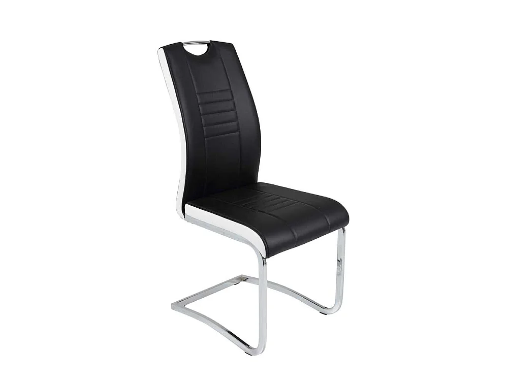 Küchenstuhl Set in Schwarz Weiß Kunstleder (Set)