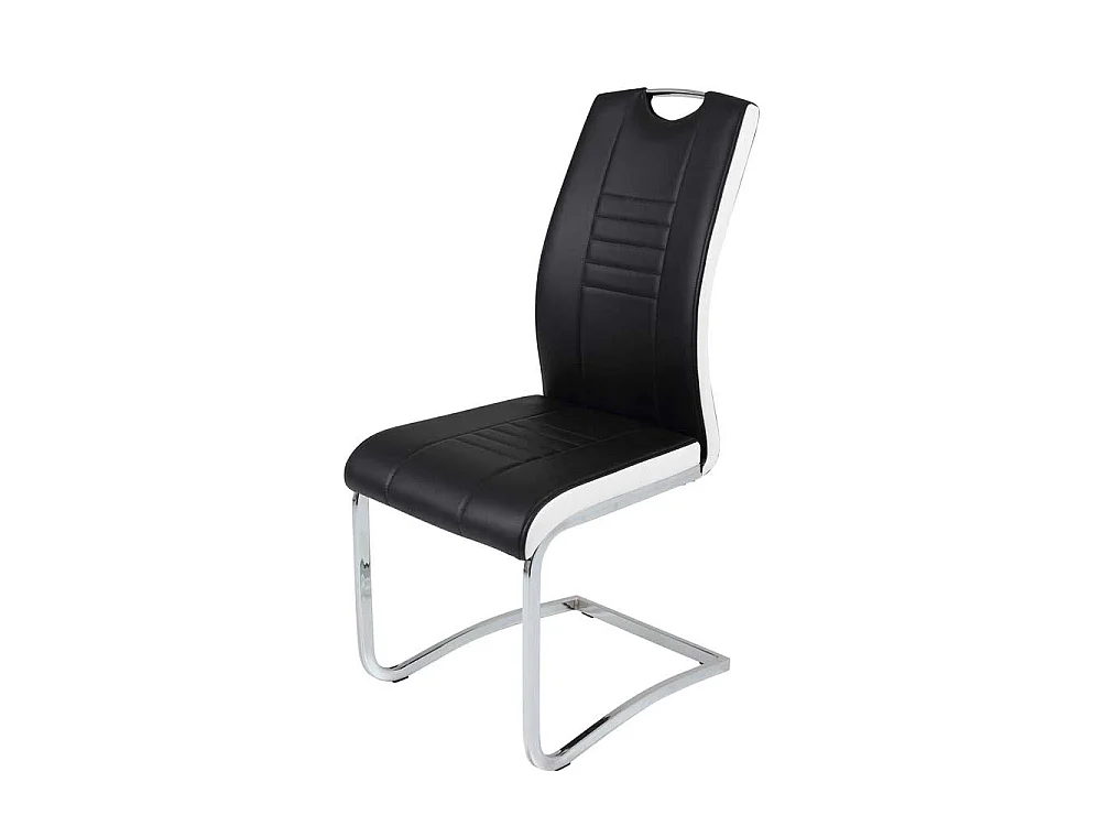 Küchenstuhl Set in Schwarz Weiß Kunstleder (Set)