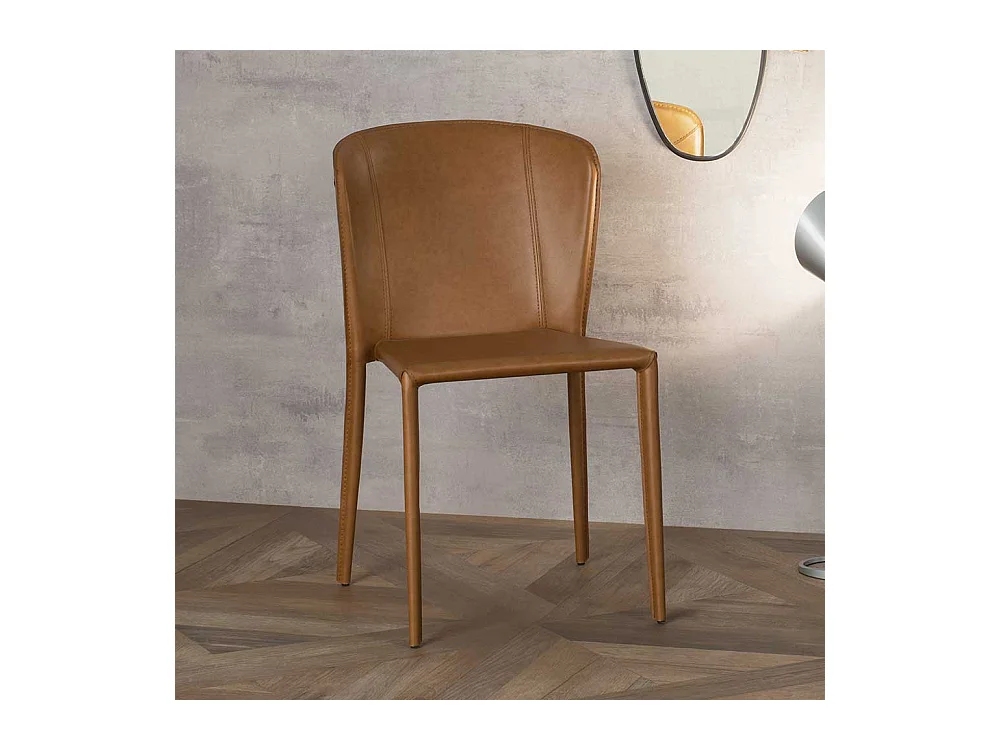 Stühle in Braun Kunstleder modern (2er Set)