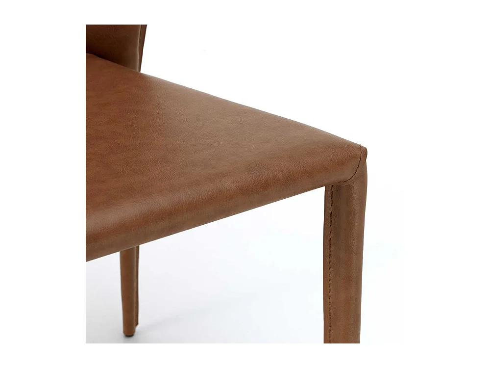 Stühle in Braun Kunstleder modern (2er Set)