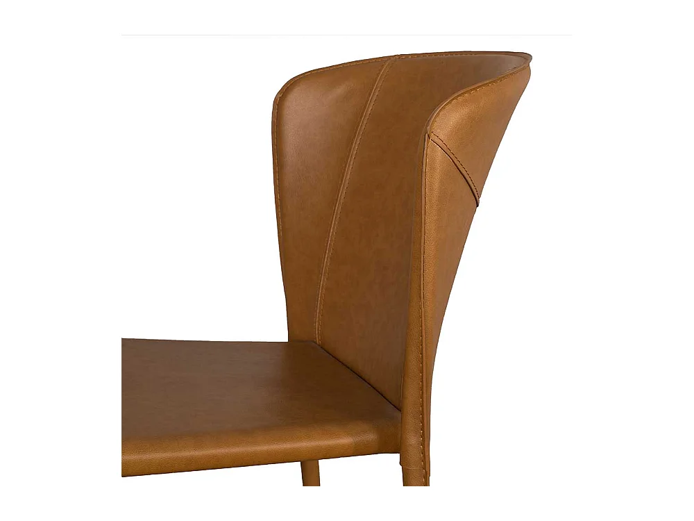 Stühle in Braun Kunstleder modern (2er Set)
