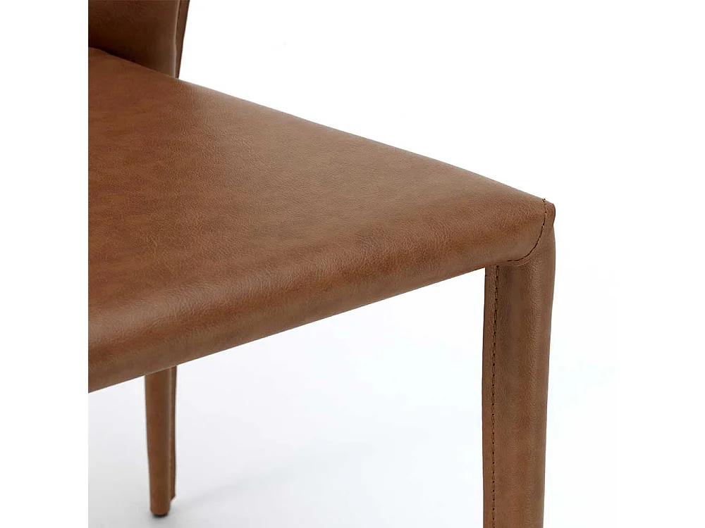 Stühle in Braun Kunstleder modern (2er Set)