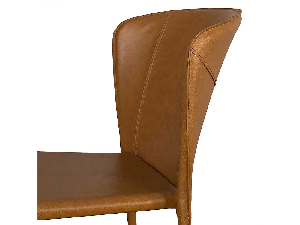 Stühle in Braun Kunstleder modern (2er Set)