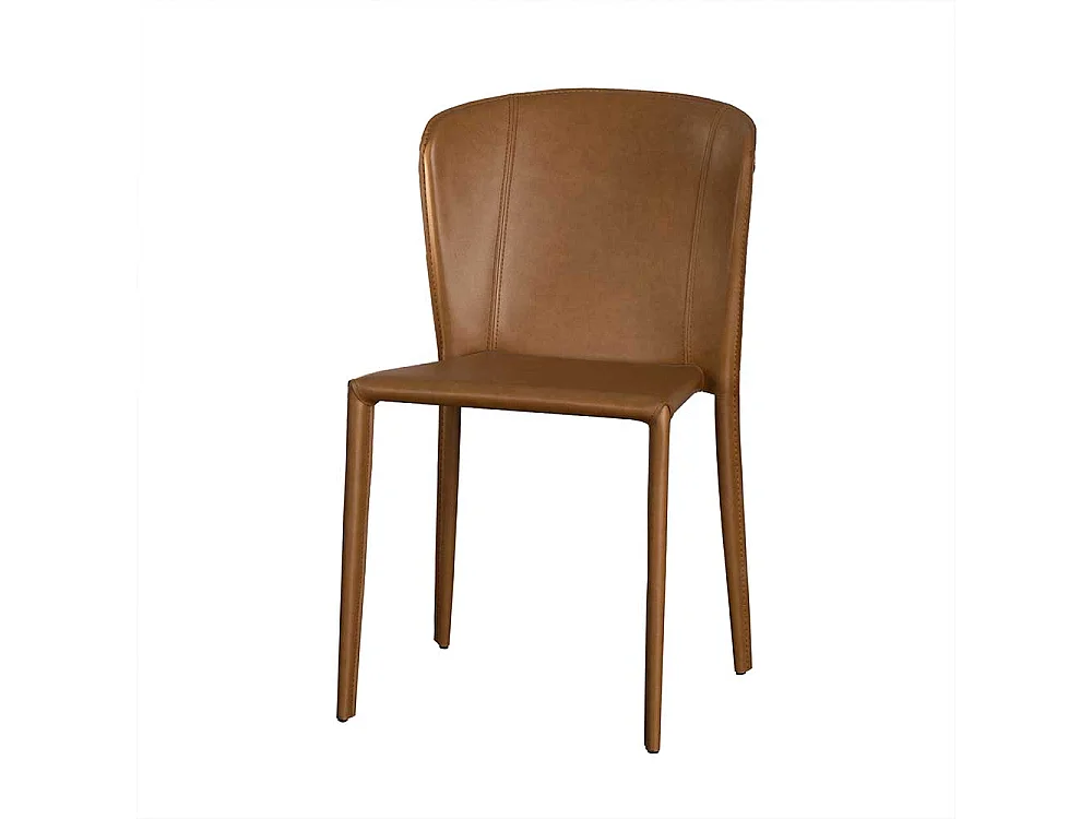 Stühle in Braun Kunstleder modern (2er Set)