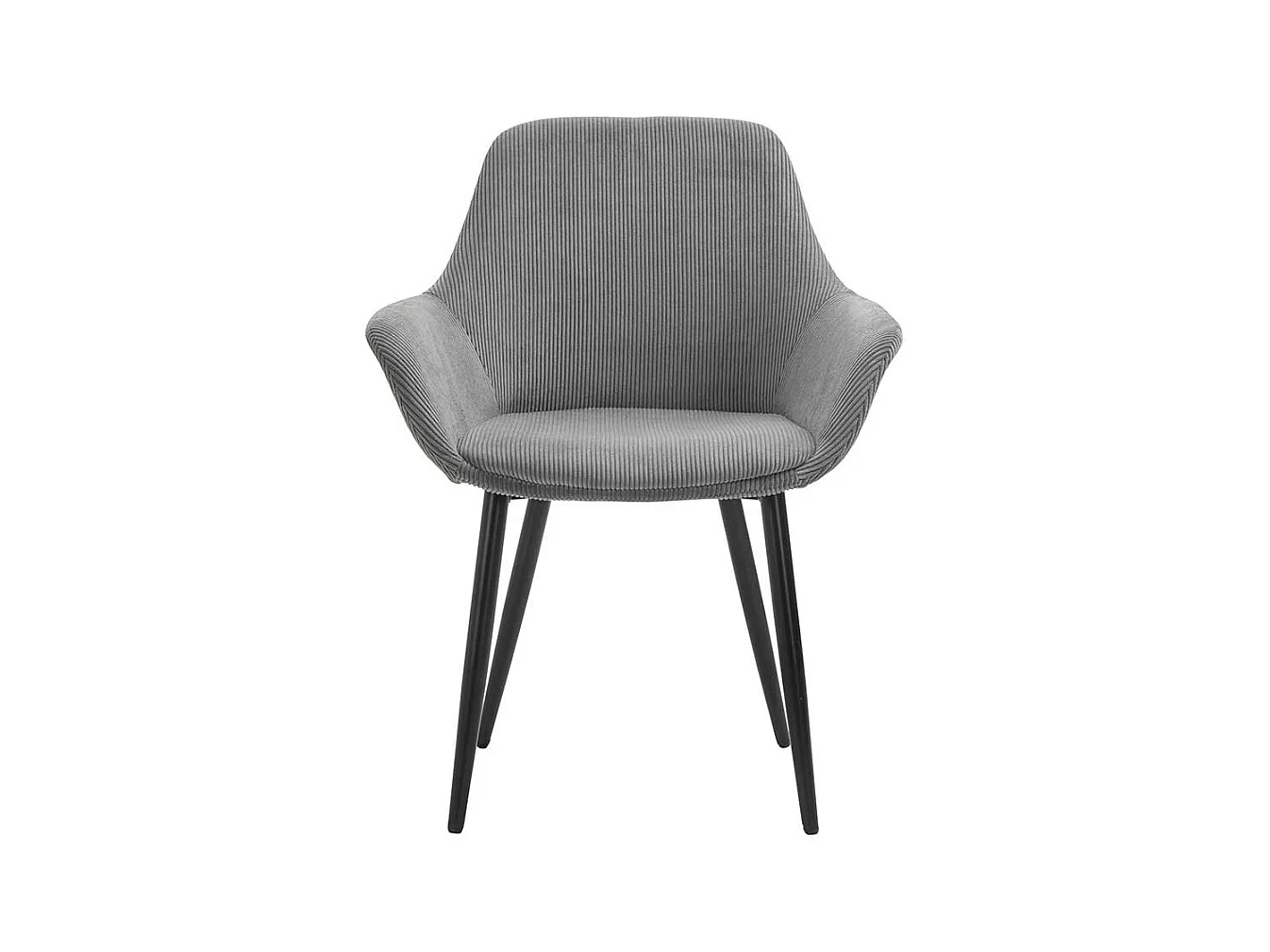 2 Stühle in Grau Cord Gestell aus Metall (2er Set)