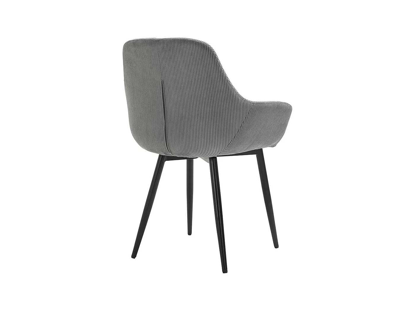 2 Stühle in Grau Cord Gestell aus Metall (2er Set)