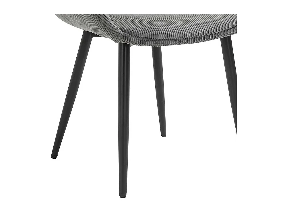 2 Stühle in Grau Cord Gestell aus Metall (2er Set)