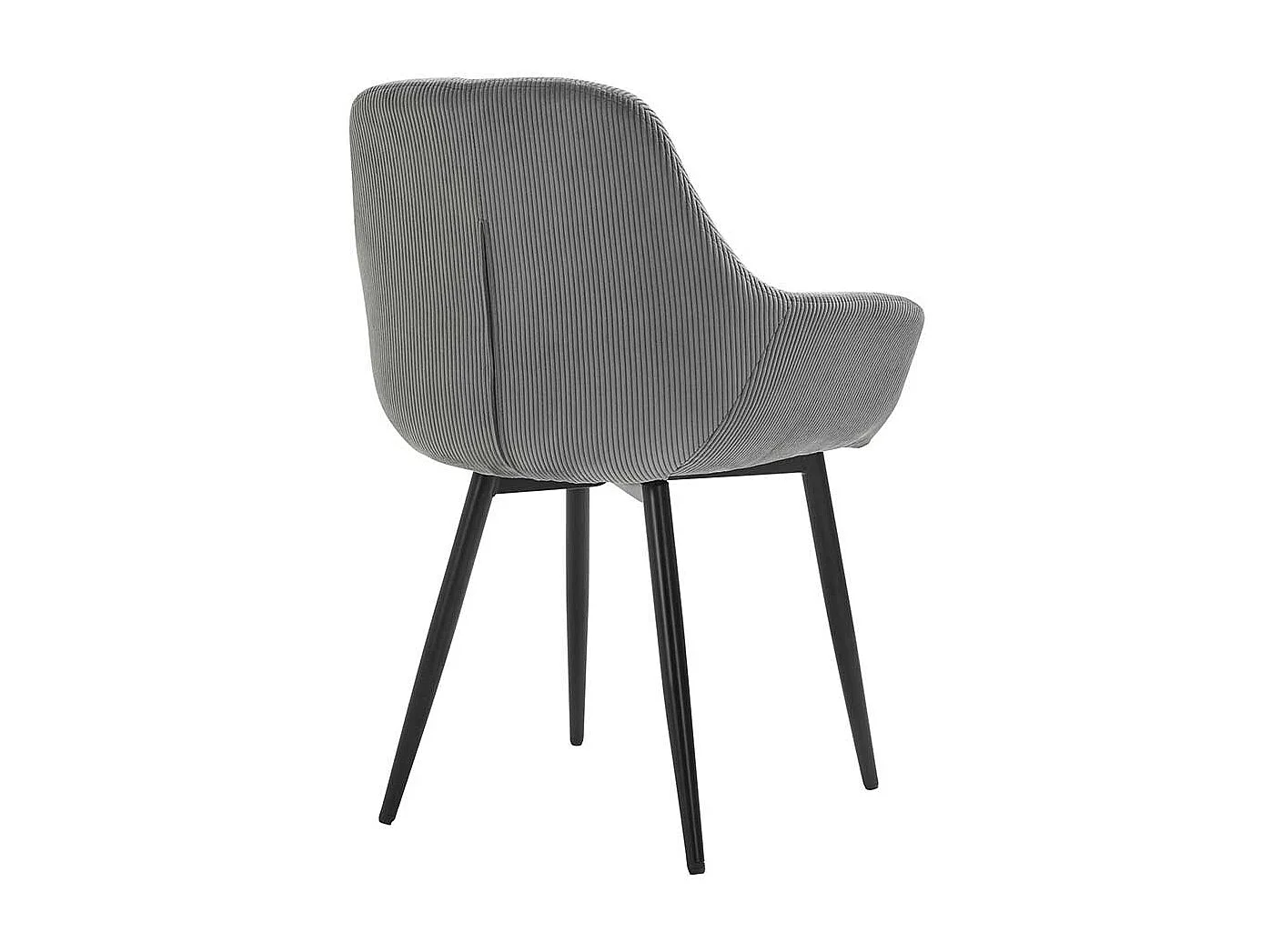 2 Stühle in Grau Cord Gestell aus Metall (2er Set)