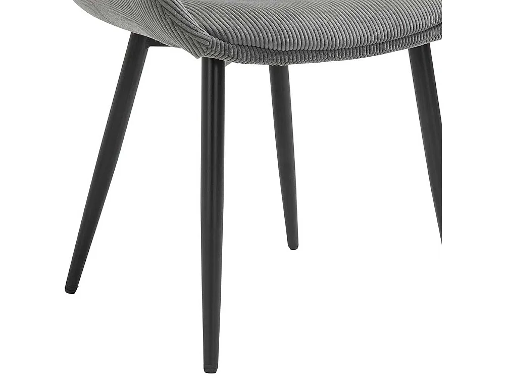 2 Stühle in Grau Cord Gestell aus Metall (2er Set)