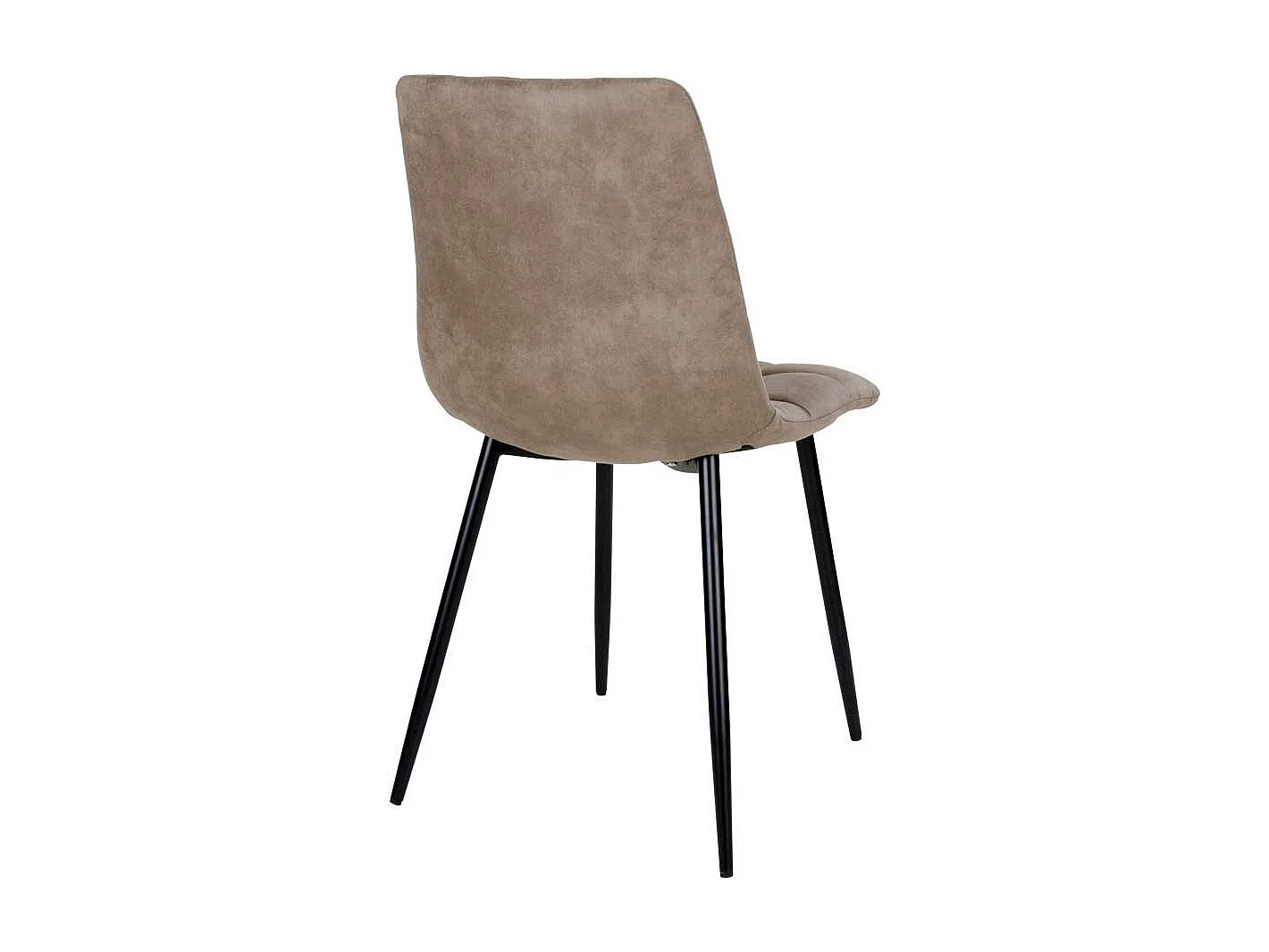 Esstischstühle aus Microfaser und Stahl Schwarz und Hellbraun (2er Set)