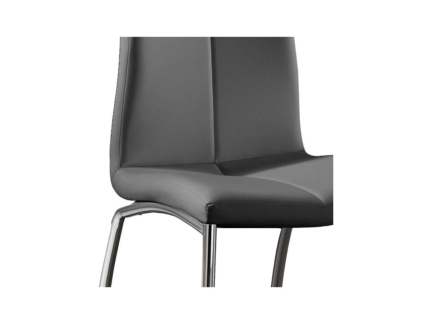 Polsterstuhl Set in Dunkelgrau Kunstleder Stahl verchromt (4er Set)