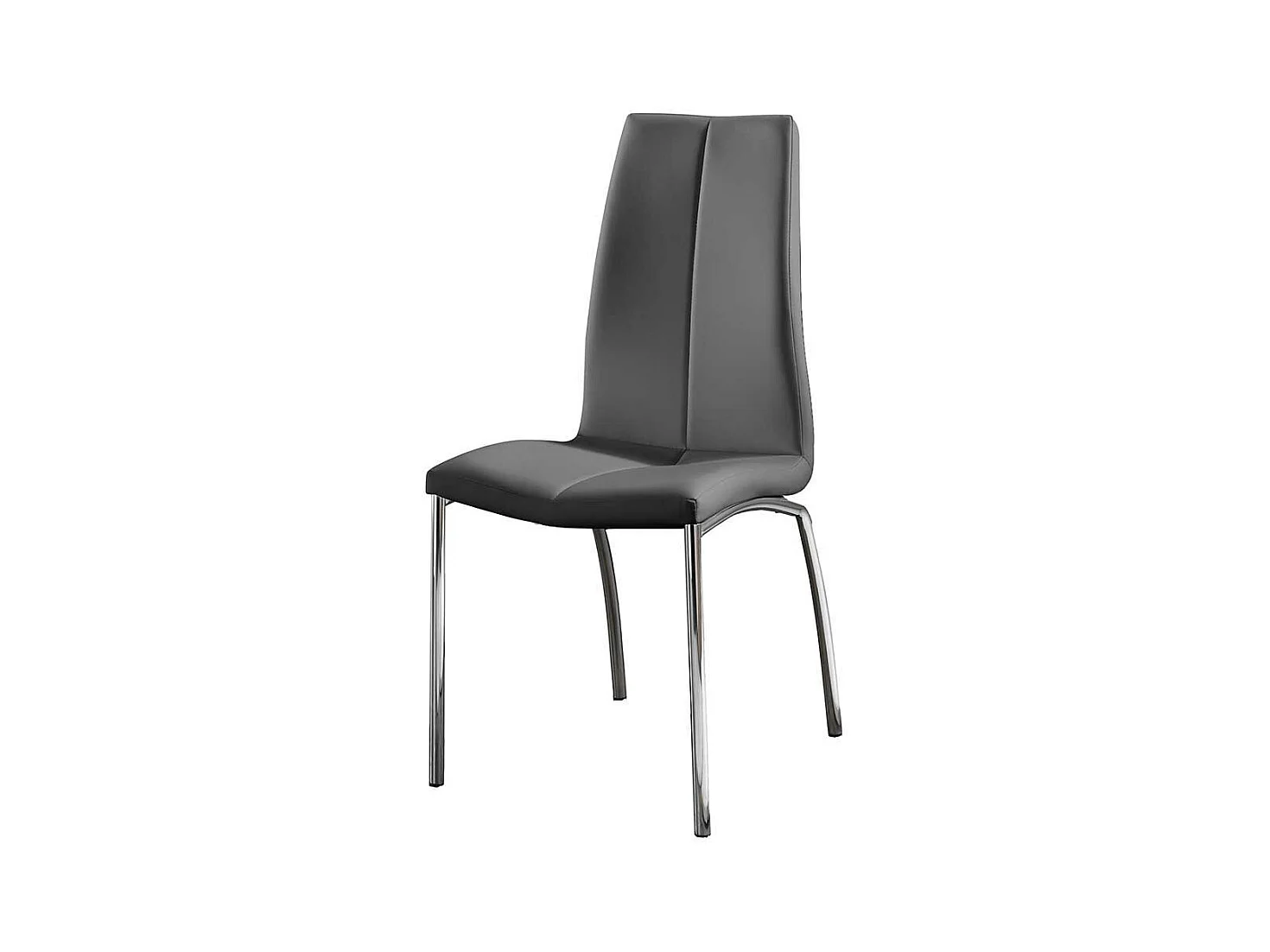 Polsterstuhl Set in Dunkelgrau Kunstleder Stahl verchromt (4er Set)
