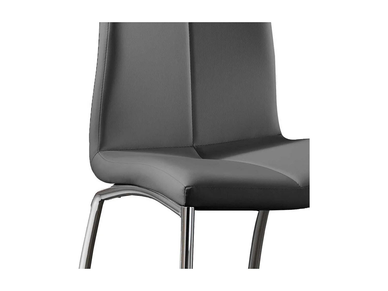 Polsterstuhl Set in Dunkelgrau Kunstleder Stahl verchromt (4er Set)