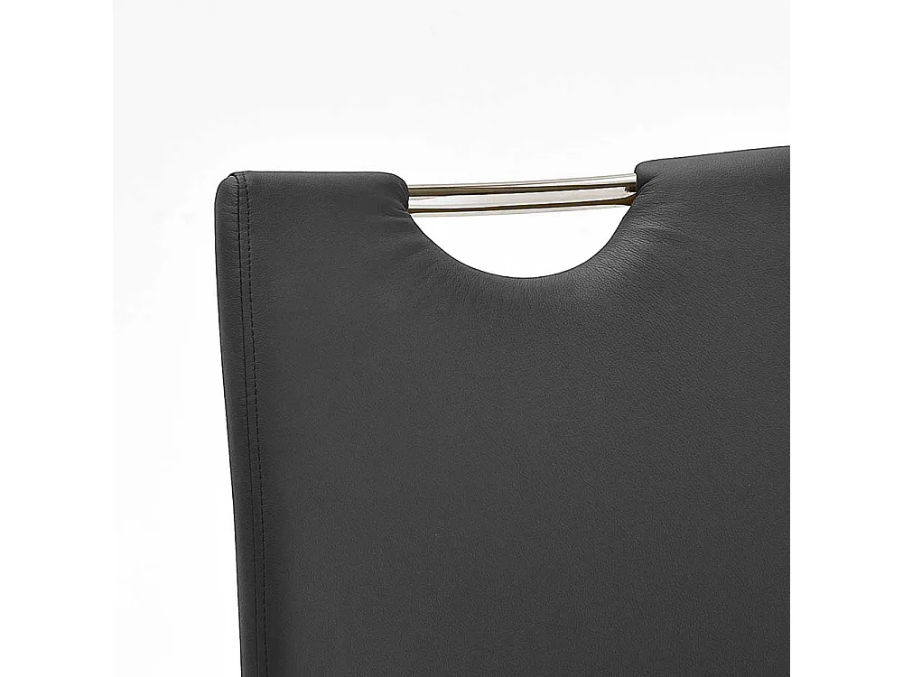 Esstischstuhl in Schwarz Stahl verchromt (4er Set)