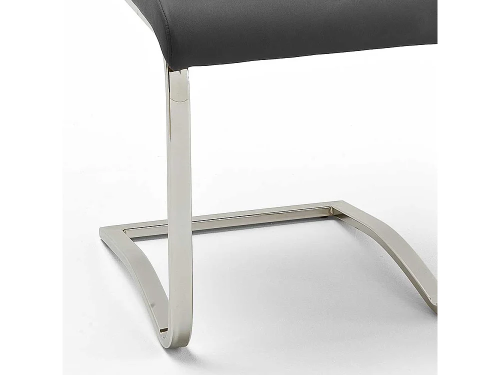 Esstischstuhl in Schwarz Stahl verchromt (4er Set)