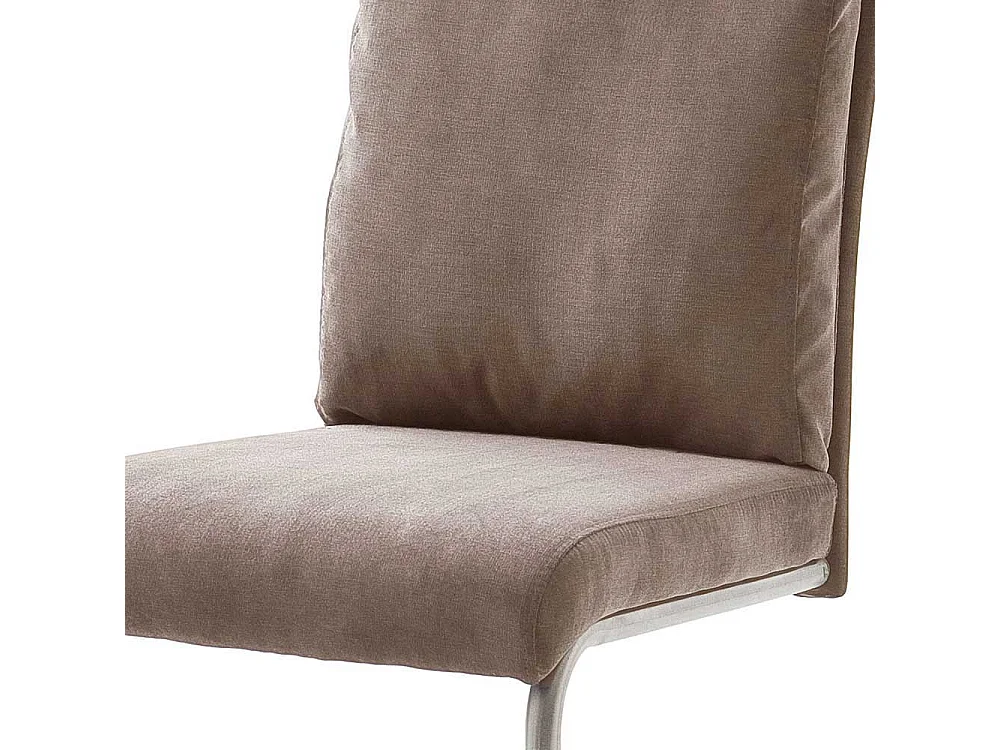 Freischwinger Set in Beige Webstoff modern (2er Set)