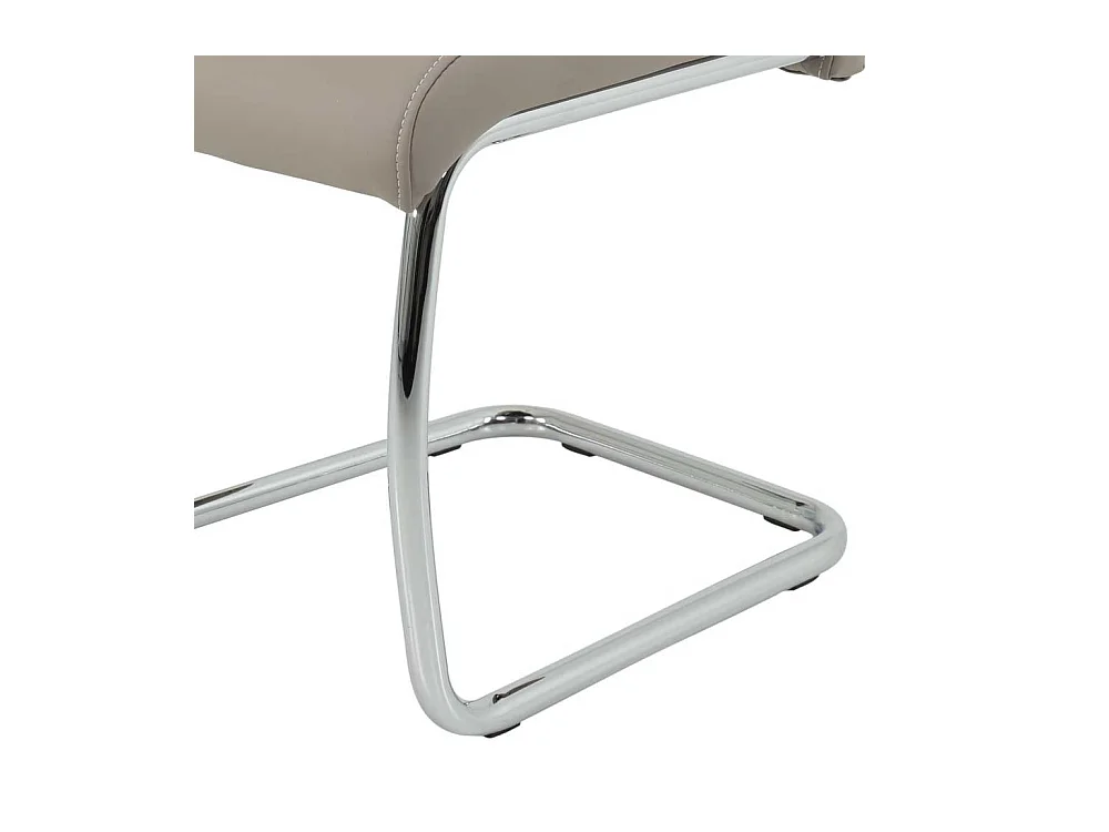 Küchenstuhl in Beige Kunstleder Metall (Set)