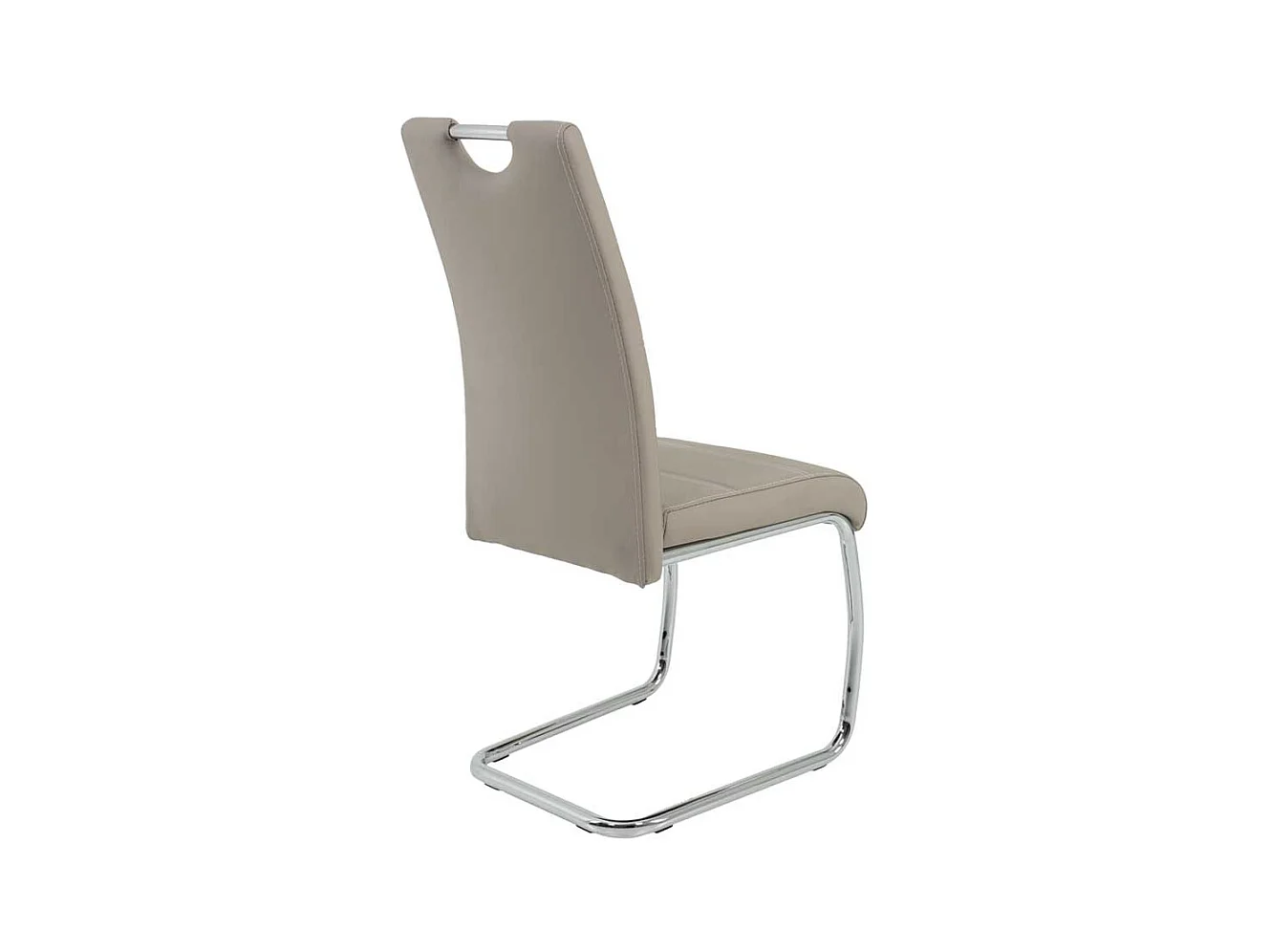 Küchenstuhl in Beige Kunstleder Metall (Set)