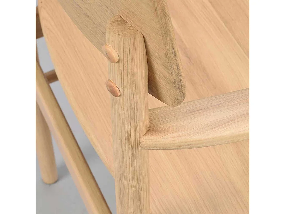 Armlehnstuhl Stuhl Esszimmer aus Eiche Massivholz mit Armlehnen