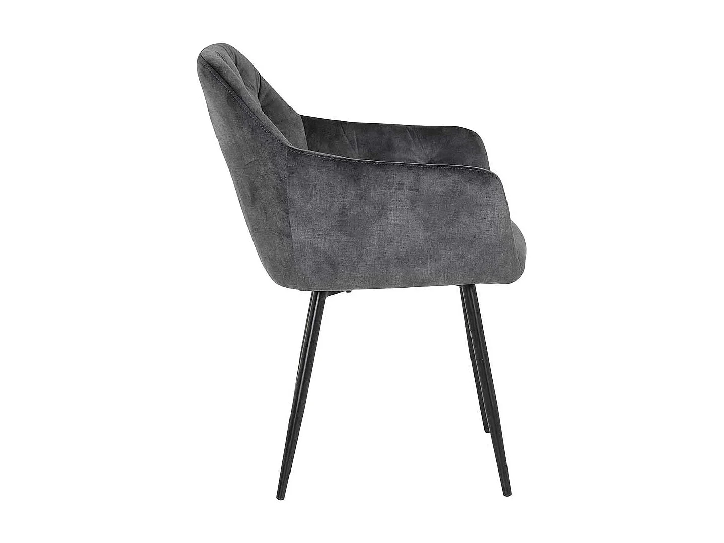 Polsterstuehle Esszimmer in Anthrazit Samtvelours Metallgestell schwarz (2er Set)