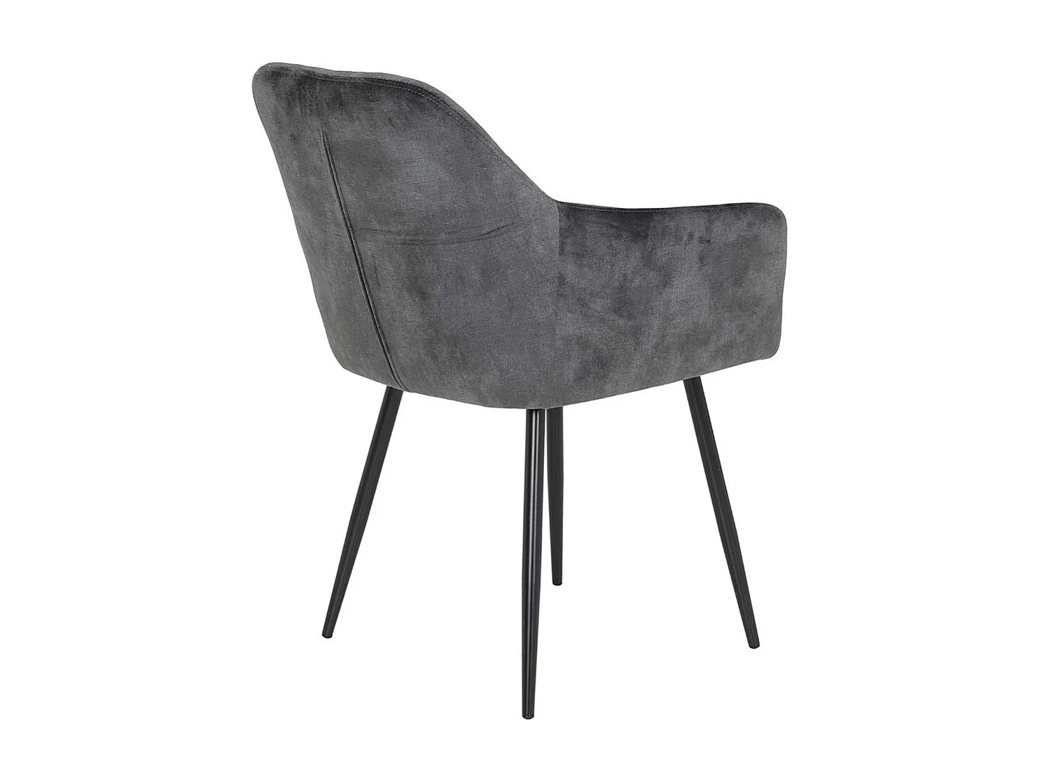 Polsterstuehle Esszimmer in Anthrazit Samtvelours Metallgestell schwarz (2er Set)