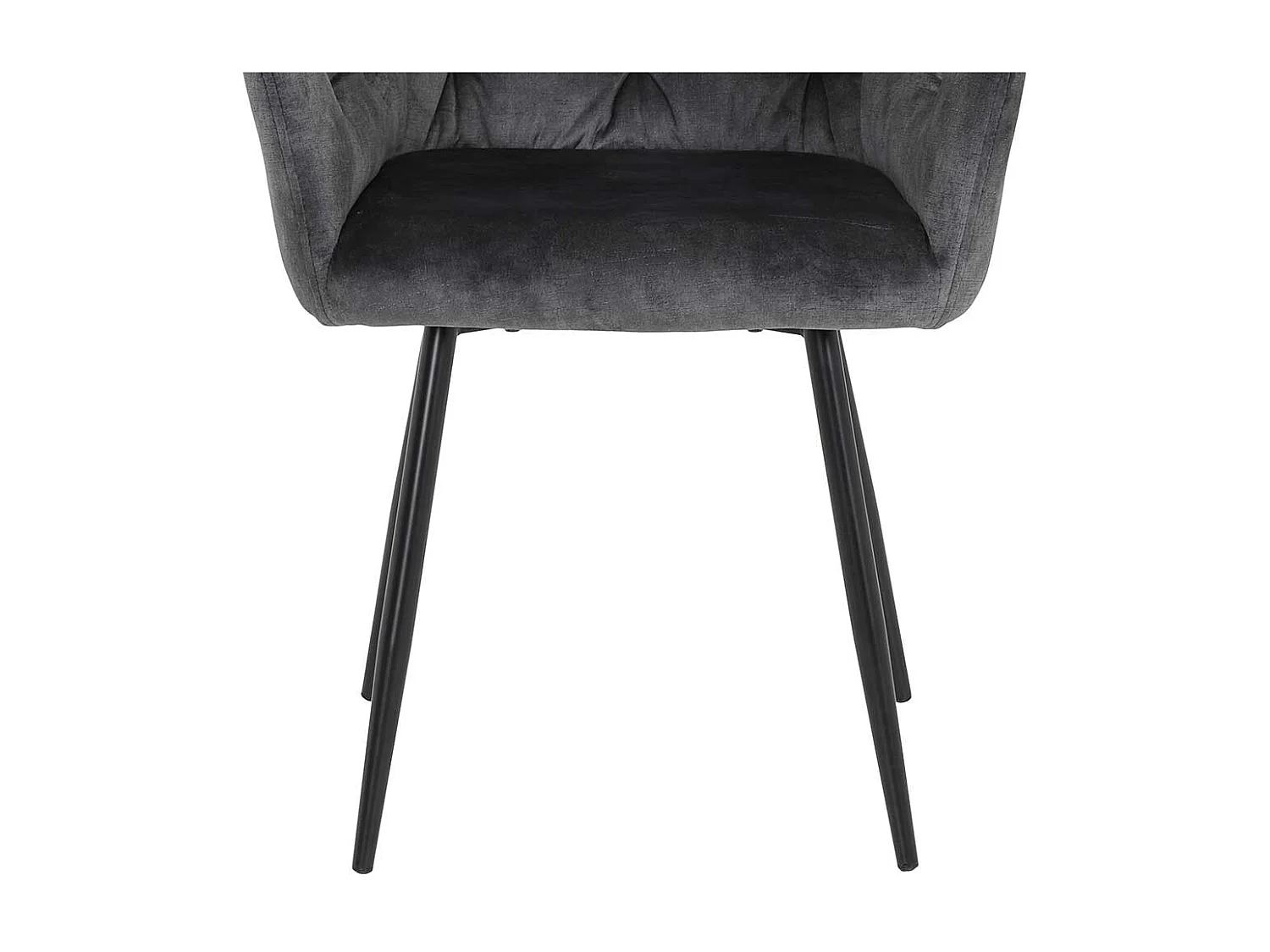 Polsterstuehle Esszimmer in Anthrazit Samtvelours Metallgestell schwarz (2er Set)