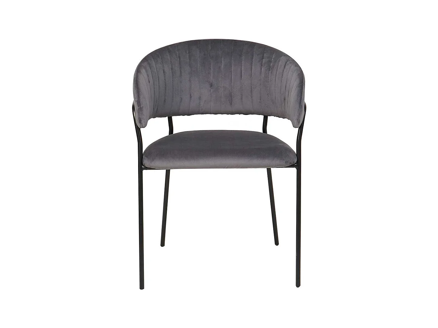 Ablagestuhl in Samt Grau Gestell aus Metall