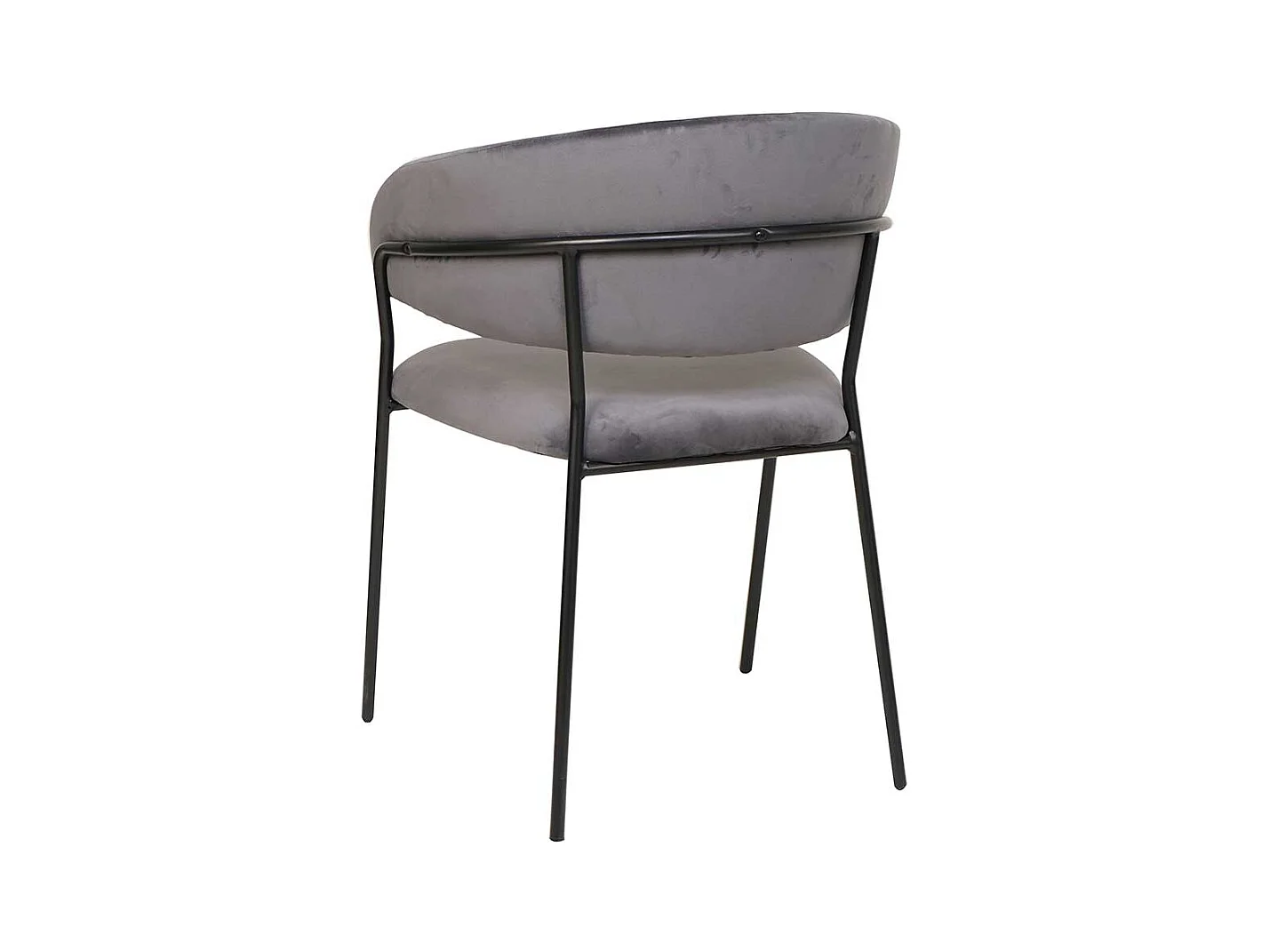 Ablagestuhl in Samt Grau Gestell aus Metall